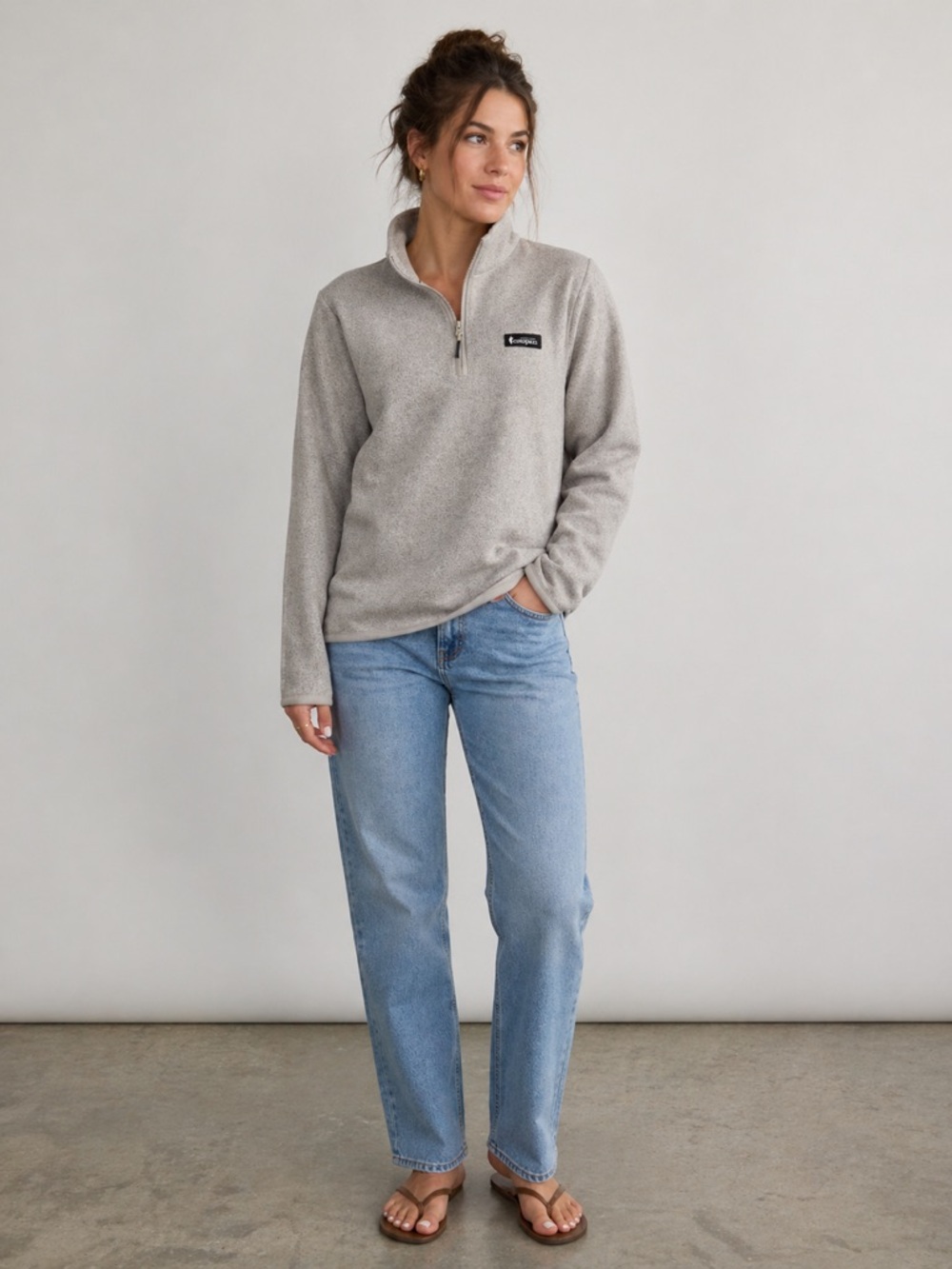 Cotopaxi Quarter Zip Fleece Pullover Women’s Small Beige Outdoor Classic Warm